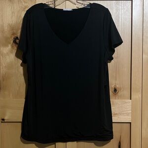 Classic Black Scoop Neck Women's Top
